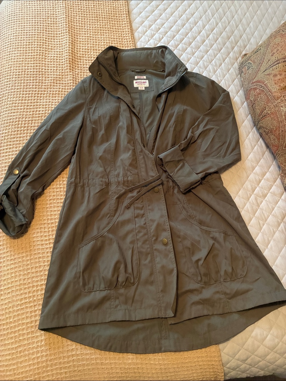 Mossimo Supply Co. Olive Green Drawstring Utility Jacket